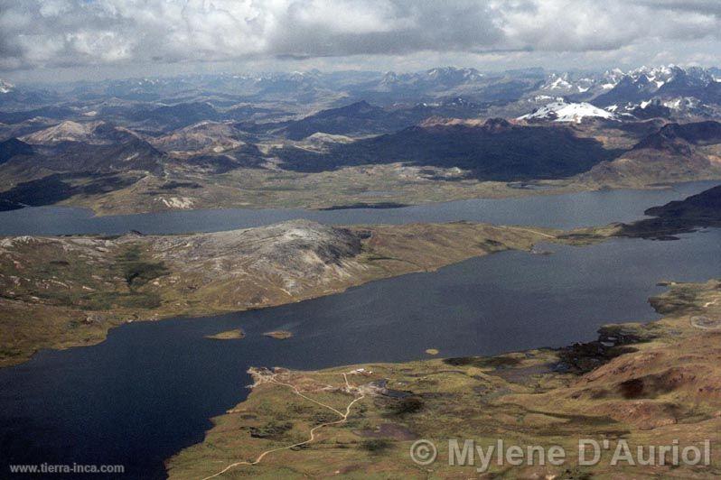 Vista aérea del lago Junín