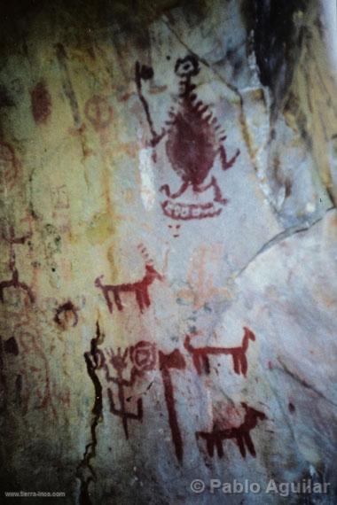Pinturas rupestres en Utcubamba (detalle)