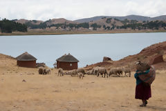 Isla Tikonata en el Lago Titicaca